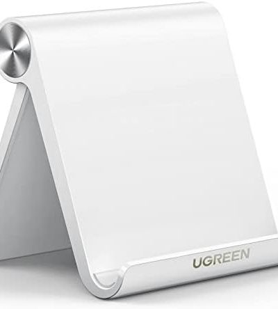 UGREEN Tablet Stand Holder Adjustable Portable Desktop Holder Dock Office Desk Accessories Compatible for iPad 10.2 iPad Pro 11 Inch iPad 9.7 iPad Mini 5 4 3 2 iPad Air iPhone 14 13 12 White