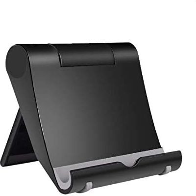 2 Pack Adjustable Tablet Stand Compatible with Fire HD 8 HD 10,Fire 7 Tablets,Compatible with Samsung Galaxy Tab A7 A8 S5e,Compatible with Kindle Paperwhite,E-Readers Multi-Angle Desktop Holder Black