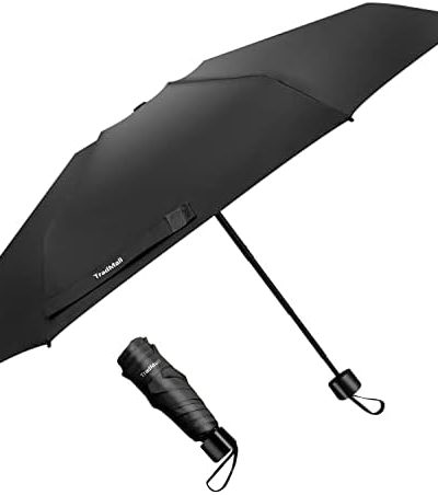TradMall Mini Travel Umbrella, Portable Lightweight Compact Parasol with 95% UV Protection for Sun & Rain
